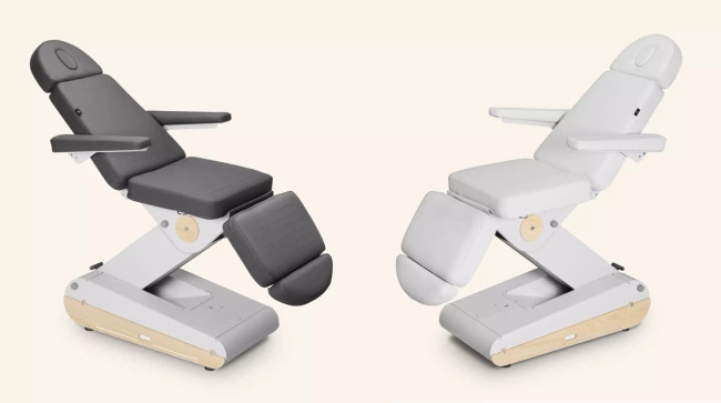 Fotel kosmetyczny NAGGURA® SWOP B4 PRO podświetlany z tapicerką  Naggura® Skin z technologią Permablok 3© odporną na bakterie, plamy i UV | bez lub z podgrzewaniem | Fotel medyczny