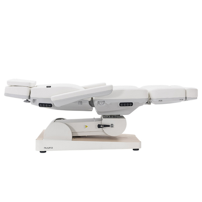 Fotel kosmetyczny WEELKO® NUUNA® CARE 4 PLUS obrotowy 180° z pełno ruchomym zagłówkiem i podświetleniem | bez lub z podgrzewanym materacem