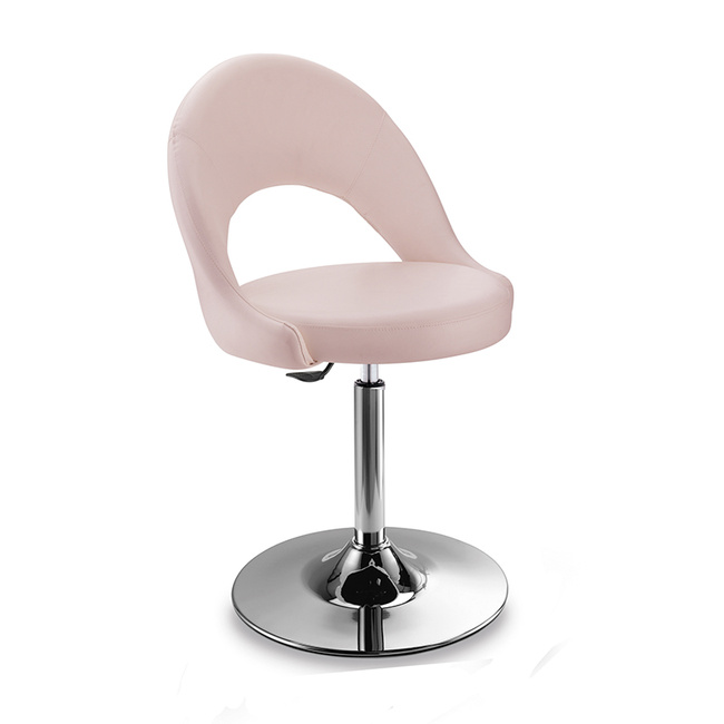 Taboret kosmetyczny ARTECNO® ZENITH z różową tapicerką