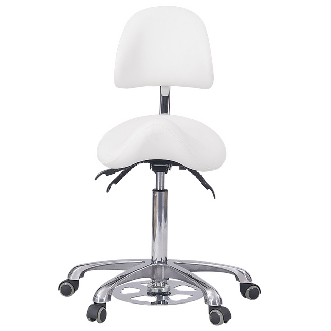 Taboret kosmetyczny WEELKO® NOBLE FEEL ze sterowaniem ręcznym i nożnym