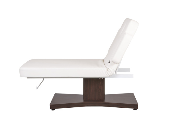 Leżanka kosmetyczna WEELKO® GOID z białym materacem i brązową podstawą