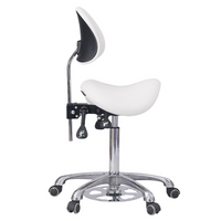 Taboret kosmetyczny WEELKO® NOBLE FEEL ze sterowaniem ręcznym i nożnym