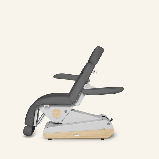 Fotel kosmetyczny NAGGURA® SWOP B4 UP GR z podgrzewanym materacem i tapicerką SOFT PU NAGGURA® SKIN odporną na wirusy, plamy i UV | 3 kolory 