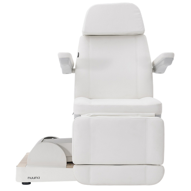 Fotel kosmetyczny WEELKO® NUUNA® CARE 4 PLUS obrotowy 180° z pełno ruchomym zagłówkiem i podświetleniem | bez lub z podgrzewanym materacem