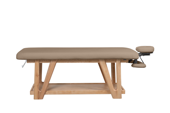 Łóżko do masażu WEELKO® ROOTS z bezową tapicerką