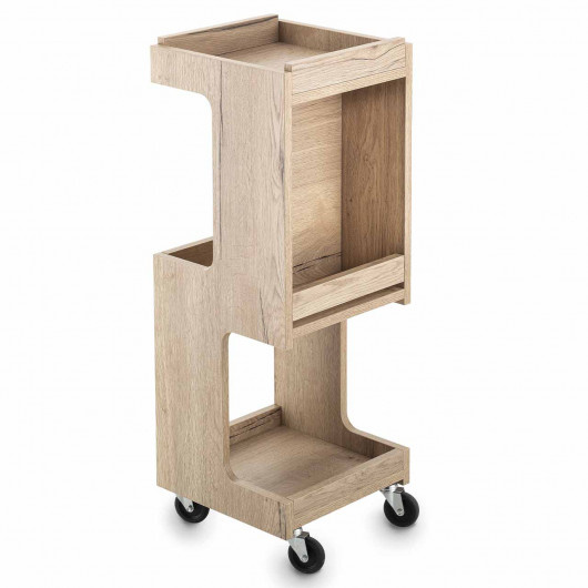 Stolik fryzjerski ARTECNO® ESSE z drewna | Mebel 3w1 ESPOZYTOR & POMOCNIK & STOLIK KAWOWY | ECO LINE