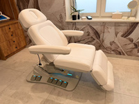 Fotel kosmetyczny DDUUEETT® SAPPHIRE elektryczny obrotowy 240° | fotel wysokiego unoszenia z podgrzewanym materacem