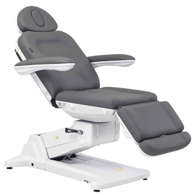 Fotel kosmetyczny WEELKO® SIMUS obrotowy 110° z podpórkami ginekologicznymi i pełno ruchomym zagłówkiem i sterowaniem nożnym