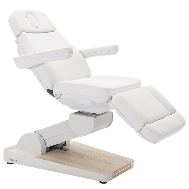 Fotel kosmetyczny WEELKO® NUUNA® CARE 4 z pełno ruchomym zagłówkiem i podświetlaną podstawą