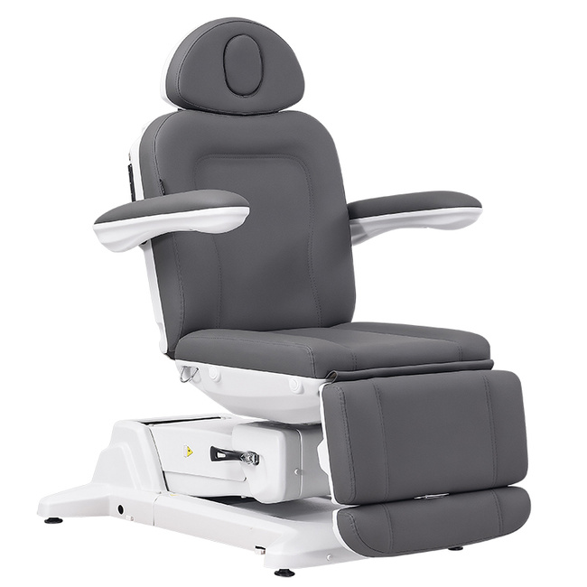 Fotel kosmetyczny WEELKO® SIMUS obrotowy 110° z podpórkami ginekologicznymi i pełno ruchomym zagłówkiem i sterowaniem nożnym
