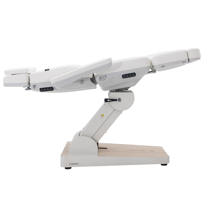 Fotel kosmetyczny WEELKO® NUUNA® CARE 4 PLUS obrotowy 180° z pełno ruchomym zagłówkiem i podświetleniem | bez lub z podgrzewanym materacem