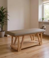 Łóżko do masażu WEELKO® ROOTS z bezową tapicerką