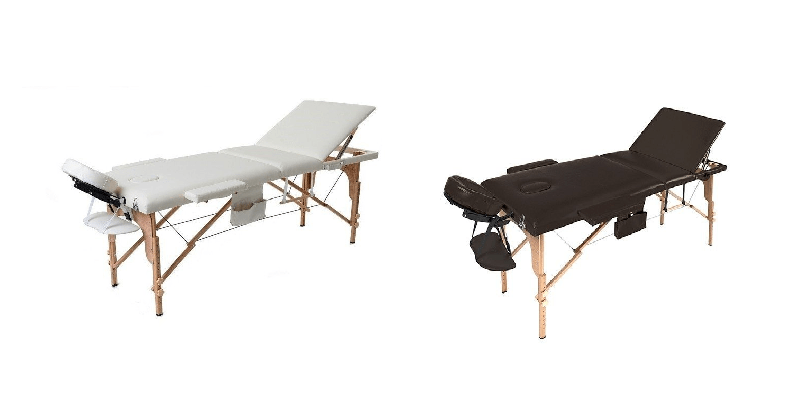 Łóżko do masażu WENUS drewniane 3 segmentowe / Fotel kosmetyczny mobilny